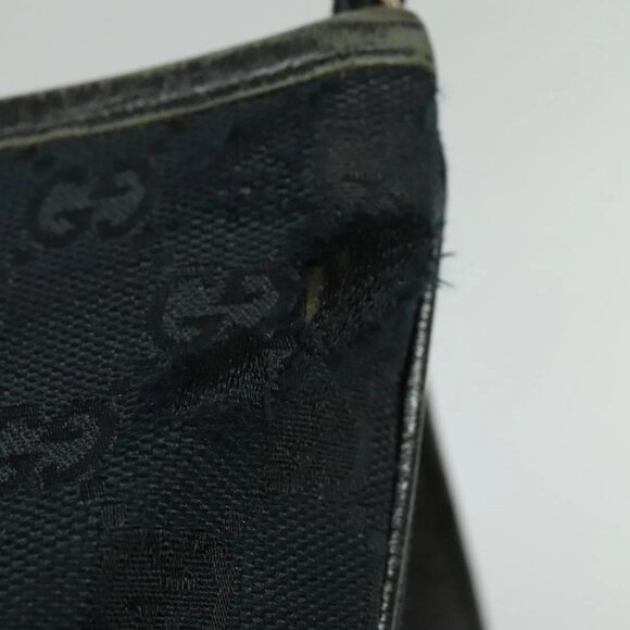 GUCCI GG Canvas Sherry Line Shoulder Bag Black Gold - Picture 9 of 16